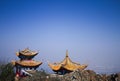 Temple in the sky - Panorama of Kunming - Architectural details Royalty Free Stock Photo