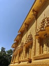 The temple in the south is decorated with eye-catching gold color.