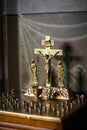 In the temple - a special table with a crucifix.