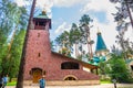 Temple of St. Seraphim of Sarov in the monastery in honor of the holy royal martyrs `Ganina Yama` on a summer sunny day Royalty Free Stock Photo