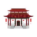 Serene Splendor: Vector Illustration of a Chinese Temple