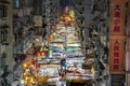 Overhead shot of Temple Street Night Market, Hong Kong, China Royalty Free Stock Photo