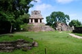 Temple of sun in Palenque archaeological site in Mexico Royalty Free Stock Photo