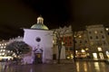 Temple Swietego Wojciecha on Market square at christmastime in Krakow