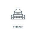 Temple,synagogue vector line icon, linear concept, outline sign, symbol