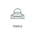 Temple,synagogue vector line icon, linear concept, outline sign, symbol