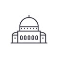 Temple,synagogue vector line icon, sign, illustration on background, editable strokes Royalty Free Stock Photo