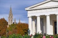 Temple of Theseus in Volksgarten park with City Hall, Vienna