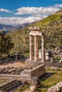 Temple tholos of Athena Pronaia Sanctuary in Delphi, Greece Royalty Free Stock Photo