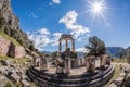 Temple tholos of Athena Pronaia Sanctuary in Delphi, Greece Royalty Free Stock Photo