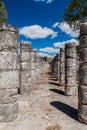Temple of the thousand columns at the archeological site Chichen Itza, Mexi Royalty Free Stock Photo