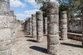 Temple of the thousand columns at the archeological site Chichen Itza, Mexi Royalty Free Stock Photo