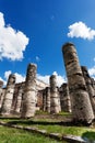 Temple of Thousand Warriors columns Itza Mexico Royalty Free Stock Photo