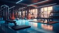 Temple of Tone: The Essence of a Modern Fitness Gym. Generative ai