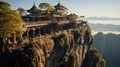 Temple on top of a mountain Popa Mount Myanmar(Burma