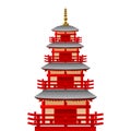 Temple tower in japan, vector Illustration, Japanese famous place and landmark, travel concept