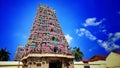 Temple tower of lord vishnu near karaikudi