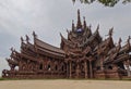 Temple of Truth largest wooden castle pattaya Royalty Free Stock Photo