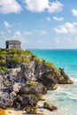 Temple in Tulum, Mexico Royalty Free Stock Photo