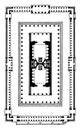 Temple of Venus and Roma, Plan, the largest known temple in Ancient Rome, vintage engraving