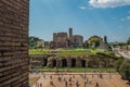 The Temple of Venus and Rome seen from the Coliseum in Rome, Italy