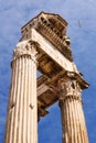 Temple of Vespasian and Titus in the Roman Forum Royalty Free Stock Photo