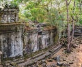 Temple wall of Prasat Beng Mealea in Cambodia Royalty Free Stock Photo