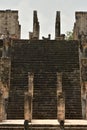 The Temple of the Warriors, showing a statue of Chacmool, at Chichen Itza, a city built by the Maya people in Mexico