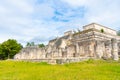 The Temple of the Warriors Templo de los Guerreros complex. Chichen Itza archaeological site. Architecture of ancient maya civil Royalty Free Stock Photo