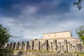 The Temple of the Warriors Templo de los Guerreros complex. Chichen Itza archaeological site. Architecture of ancient maya civil Royalty Free Stock Photo
