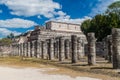 Temple of the Warriors and Temple of the thousand columns at the archeological site Chichen Itza, Mexi Royalty Free Stock Photo
