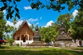 A temple Wat Aham with blue sky in Luang Prabang