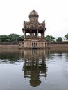 Temple in the water Lake in India Karnataka Royalty Free Stock Photo