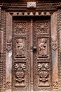 Temple wooden carved door Royalty Free Stock Photo