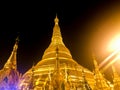 Temple in Yangon, Shwedagon Pagoda. Yangon, Myanmar Burma