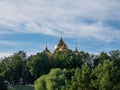 Temple in Yaroslavl against the background of flowers Royalty Free Stock Photo