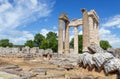 Temple of Zeus in ancient Nemea, Peloponnese, Greece Royalty Free Stock Photo