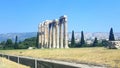 Temple of zeus in Athen in greece on Holiday. Royalty Free Stock Photo