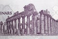 Temple of Zeus in Cyrenaica from money