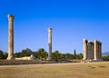 Temple of Zeus and Lycabettus hill at Athens