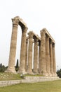 Temple of Zeus ruins from Athens city Royalty Free Stock Photo