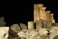 Temples in Agrigento night in Sicily Royalty Free Stock Photo