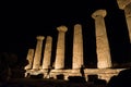 Temples in Agrigento night in Sicily Royalty Free Stock Photo