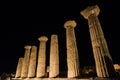 Temples in Agrigento night in Sicily - Italy Royalty Free Stock Photo