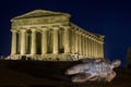 Temples in Agrigento night in Sicily - Italy Royalty Free Stock Photo