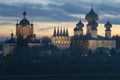 Temples of the ancient Tikhvin Assumption monastery. Leningrad Oblast, Russia Royalty Free Stock Photo