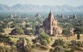 Temples of Bagan, ancient city and UNESCO World Heritage Site, color toning applied, Myanmar