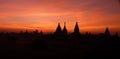 Temples in Bagan Myanmar (Burma) at sunset Royalty Free Stock Photo