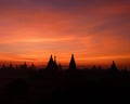 Temples in Bagan Myanmar (Burma) at sunset Royalty Free Stock Photo