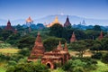 The Temples of bagan at sunrise, Bagan, Myanmar Royalty Free Stock Photo